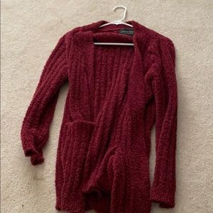 Fuzzy cardigan.